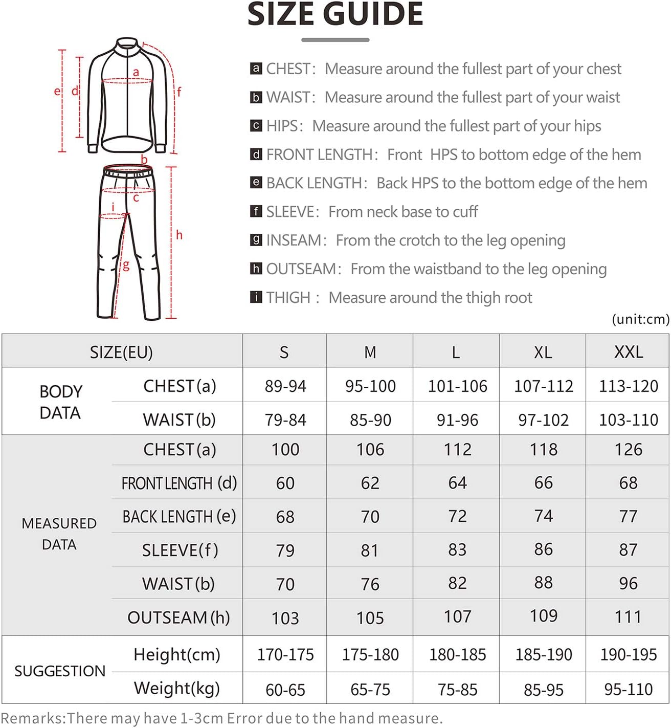 Lixada Men Cycling Clothing Set Winter Long Sleeve Windproof Bicycle Jersey with Pants Outdoor Cycling Running Sports Jacket Activewear: Sports & Outdoors