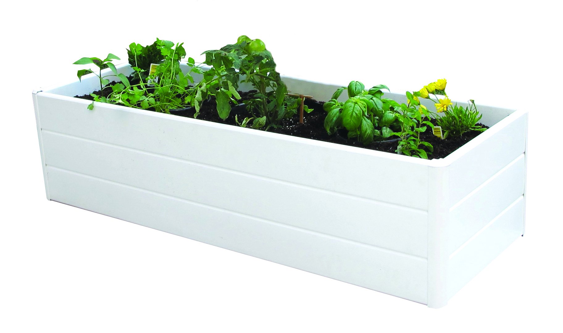 Nuvue Products Patio Garden Box 16" Wide x 44.5" Long x 11.5" High - White