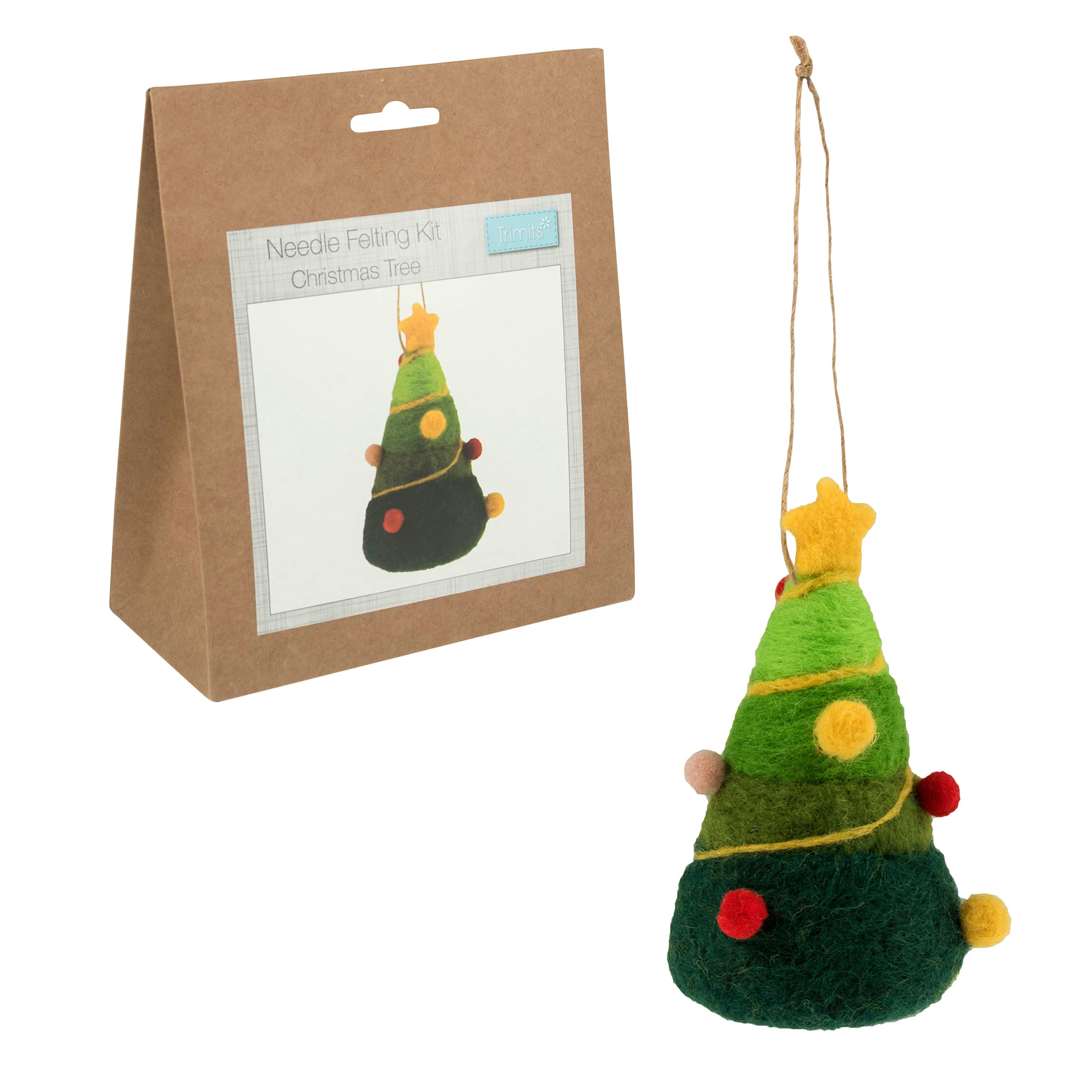 Trimits Christmas Needle Felting Craft Kit, Christmas Tree,7 x 11cm (2.7 x 4.3in) — image 1