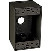 TayMac SD350Z Weatherproof Box, 1-Gang, (3) 1/2-Inch Outlets, Deep, Bronze