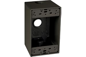 TayMac SD350Z Weatherproof Box, 1-Gang, (3) 1/2-Inch Outlets, Deep, Bronze