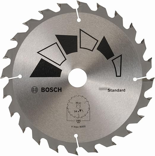 Bosch 2609256b55 Standard Lame De Scie Circulaire 24 Dents Carbure Diametre 165 Mm Alesage Alesage Avec Bague De Reduction 20 16 Largeur De Coupe 1 6 Mm Amazon Fr Bricolage