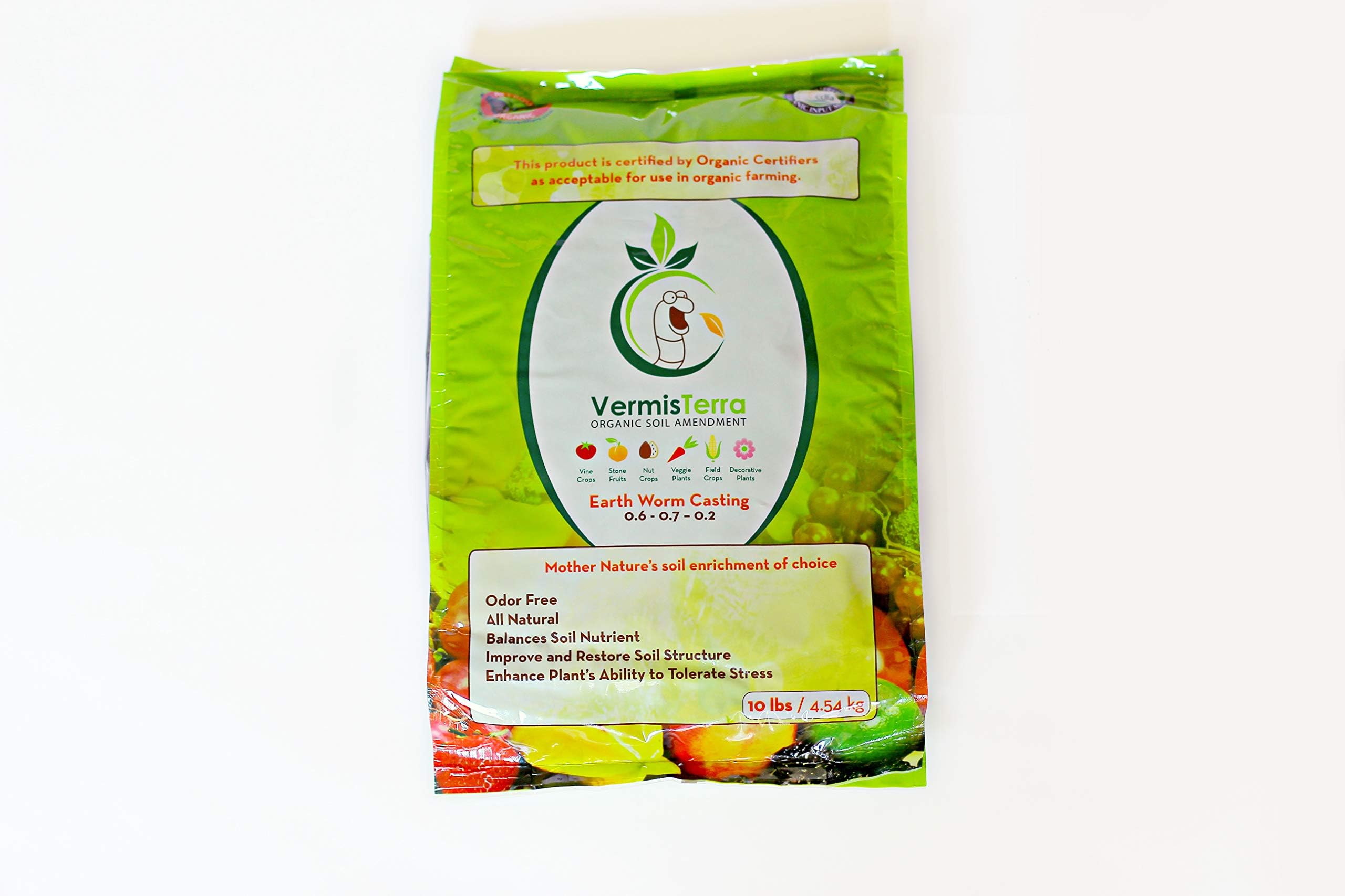 VermisTerra - Organic Earthworm Castings - 4 Pack of 10 LB Standard (40 LB)