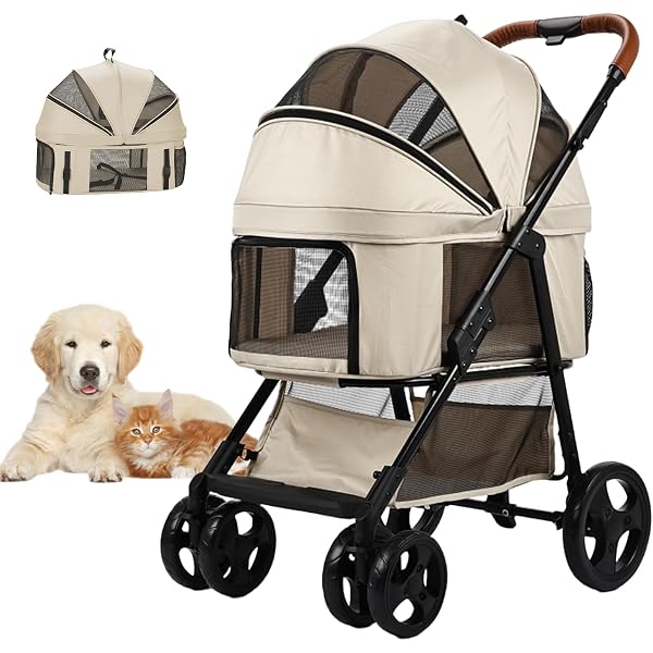 All-terrain Pet Carriage ZOOSKY 3-in-1 Pet Stroller With Removable Carrier  - All-Terrain For Small Dogs & Cats Convertible Pet Carrier