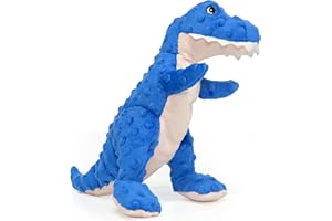 DODODOLA Dog Toys Dinosaur Dog Toy Blue Stuffed Animals Chew Toy Plush Squeaky Dog Birthday Toys for Small Large Big Dogs