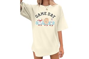 MOUSYA Baseball Mom Shirt Women Oversized Baseball Shirts Gameday Baseball Casual Short Sleeve Shirts