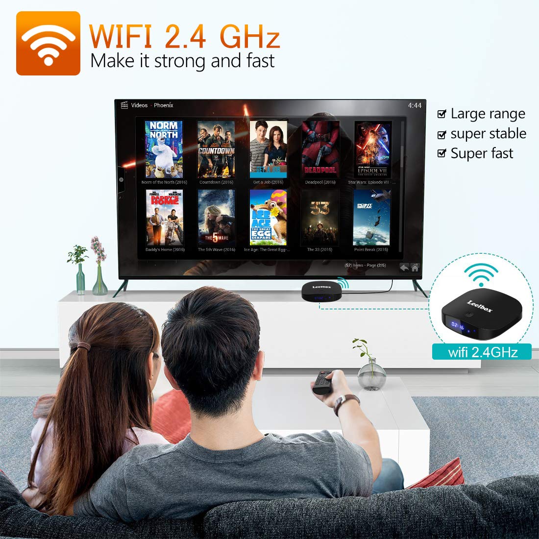 [2018 Edition] Leelbox Q2 pro Android 7.1 TV Box 2GB+16GB Dual-WIFI 2.4GHz/5GHz with BT 4.0 Supporting 4K (60Hz) Full HD Smart TV Box