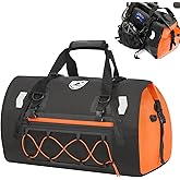 YEEGO DIRECT Waterproof Duffle Bag, 50L Motorcycle Dry Bag, Luggage Tail Saddle Travel Rear Rack Trunk Bags with Hidden Helmet Pocket, Shoulder Straps for Outings Commuting Boat E-bike (Black)