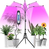 Garpsen Grow Light with Stand, 5 Heads Grow Lights for Indoor Plants, 100 LEDs Full Spectrum Led Plant Light for Seed Startin