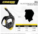 Cressi Bali Full Face Snorkel Mask Panoramic Dry-Top Set Adults Black Grey L-XL view 5