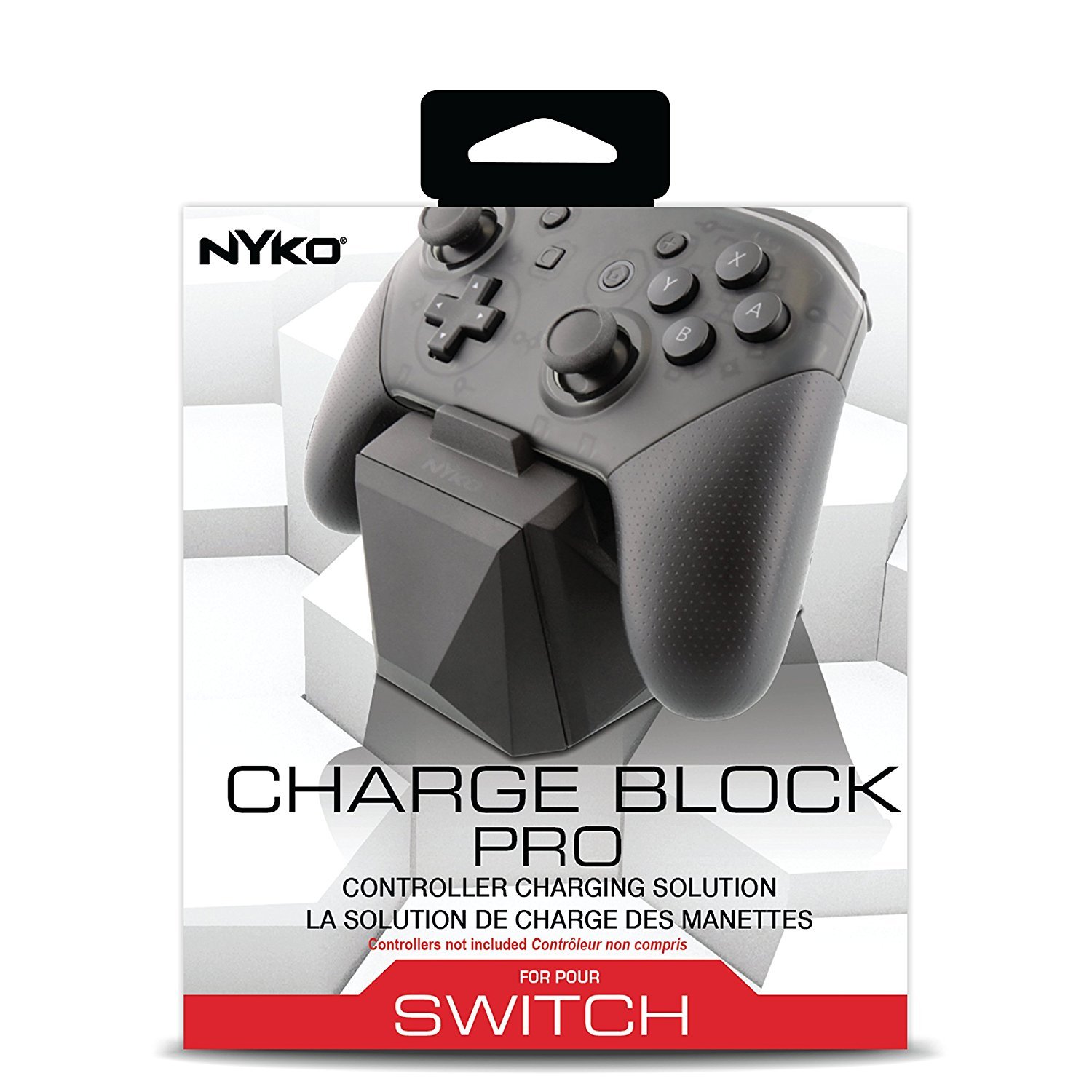 Nyko Charge Block Pro - Pro Controller Charging Station with patented charge dongle and included Micro-USB/AC Power Cord for Nintendo Switch: Video Games