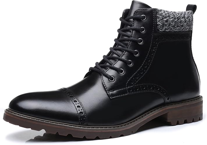 Amazon Com La Milano Men S Leather Cap Toe Lace Up Winter Casual