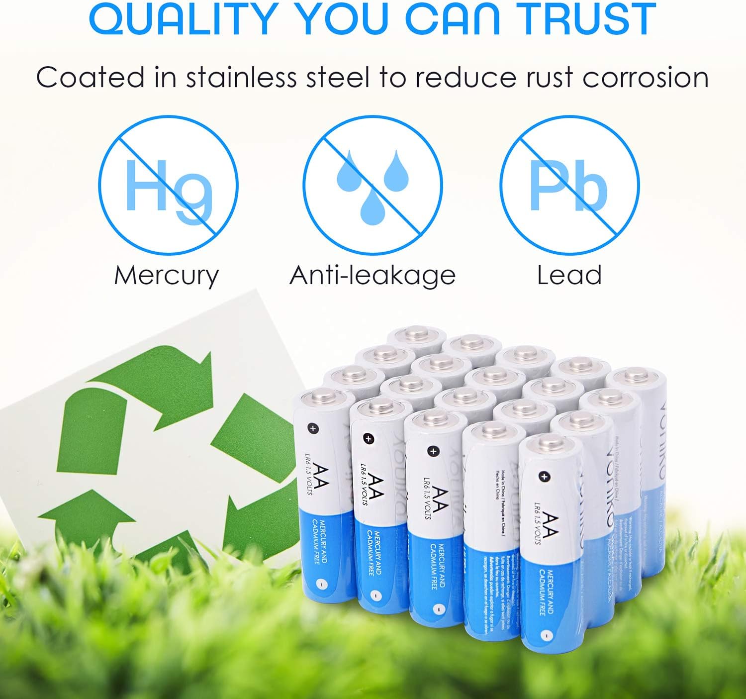 VONIKO - Premium Grade AA Batteries - 24 Pack - Alkaline Double AA Battery - Ultra Long-Lasting, Leakproof 1.5v Batteries - 10-Year Shelf Life: Electronics