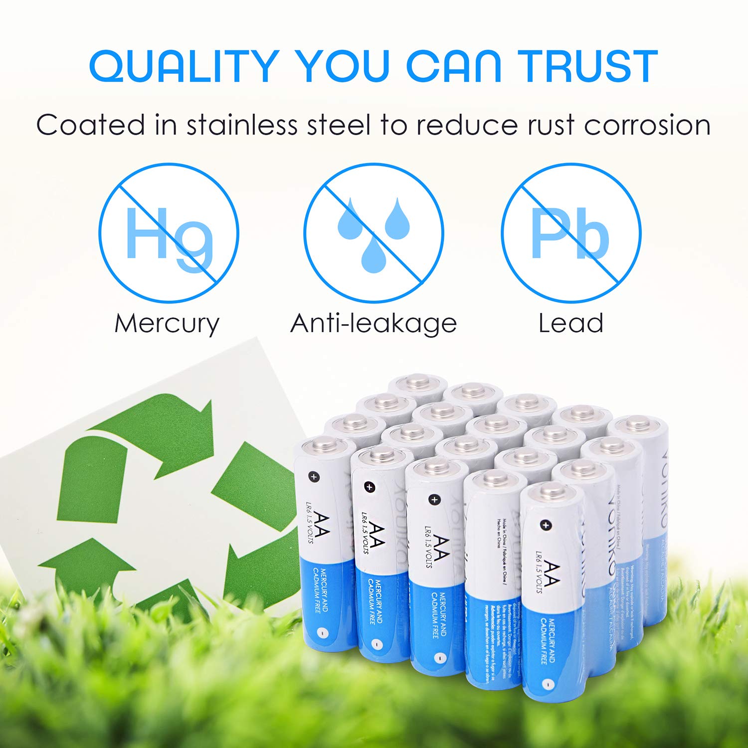 VONIKO - Premium Grade AA Batteries - 24 Pack - Alkaline Double AA Battery - Ultra Long-Lasting, Leakproof 1.5v Batteries - 10 Year Shelf Life