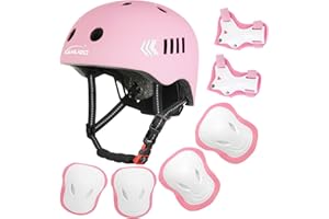 KAMUGO Kids Bike Helmet Set, Toddler Helmet for Ages 2-8 Boys Girls with Sports Protective Gear Set Knee Elbow Wrist Pads for Skateboard Cycling Scooter Rollerblading