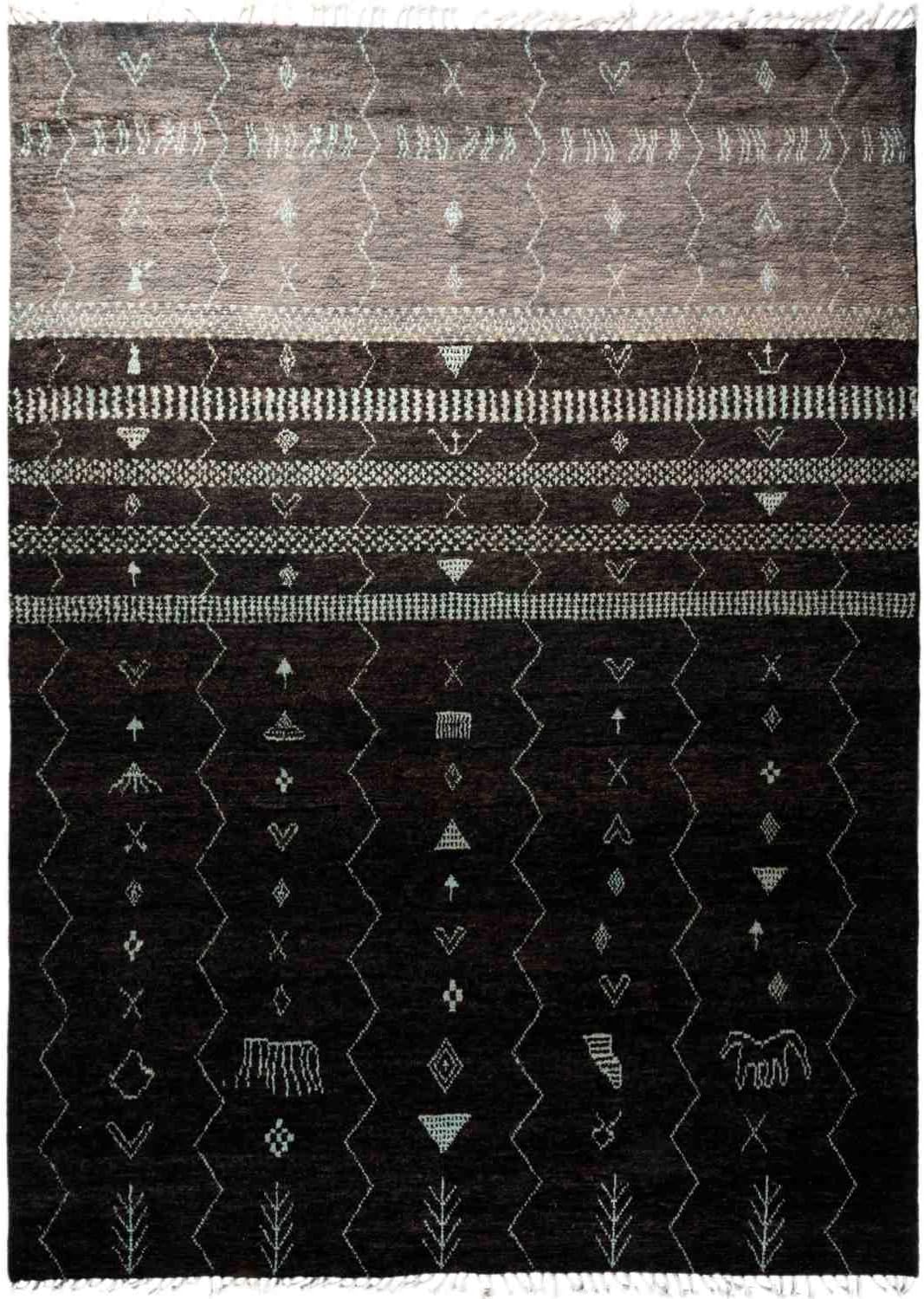 Solo Rugs Moroccan Hand Knotted Area Rug, 9' 3" x 12' 7", Onyx