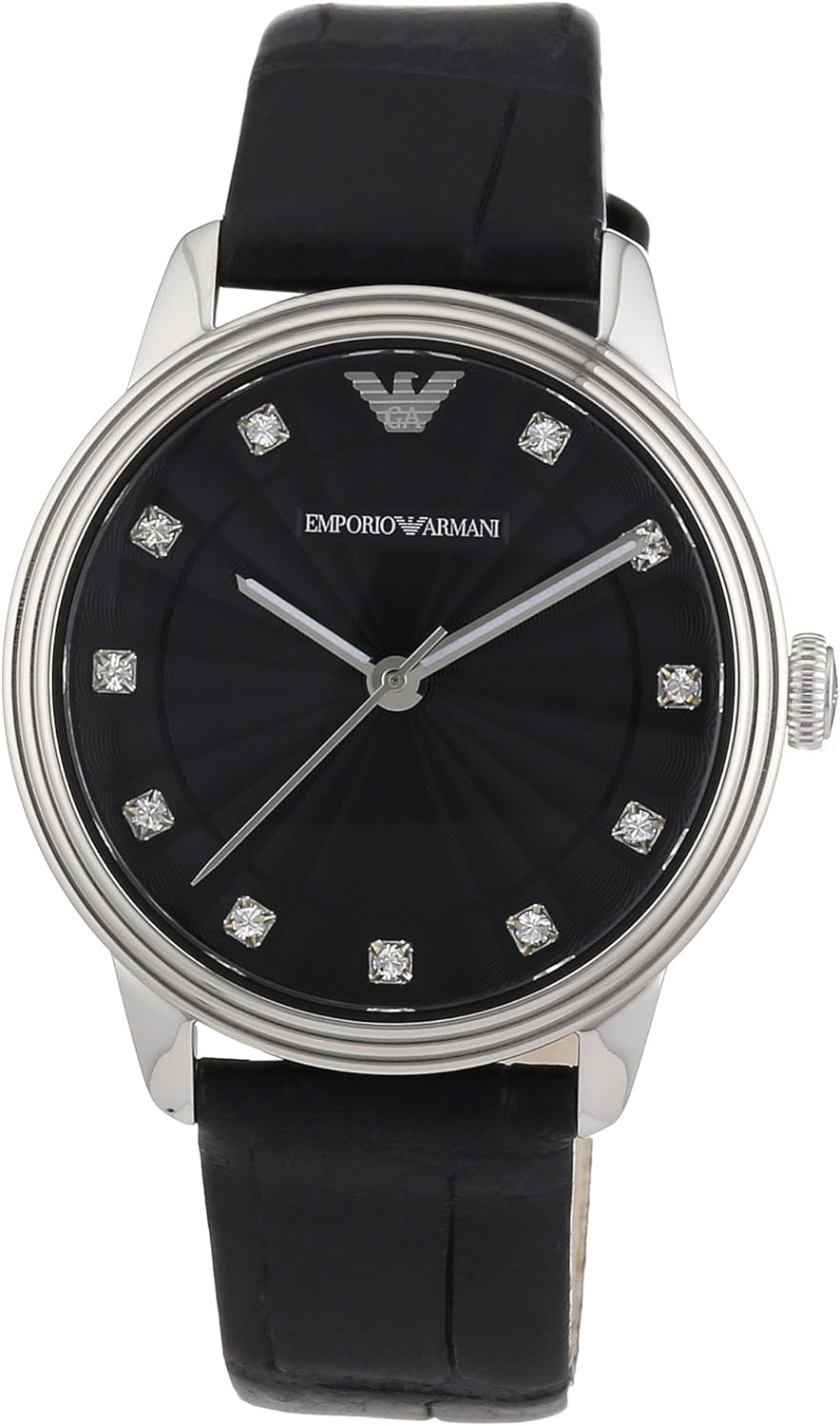 Emporio Armani Women's Classic AR1618 Black Leather Analog Quartz Watch