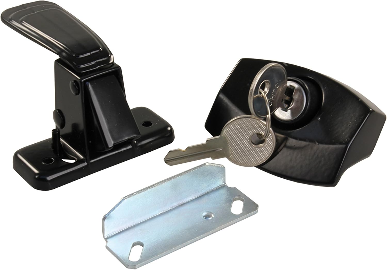 JR Products 11675 Black Locking Camper Door Latch, Awnings, Screens