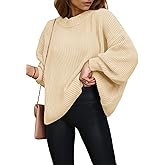 PRETTYGARDEN Womens Sweaters Spring 2026 Oversized Chunky Knitted Pullover Sweater Casual Long Sleeve Crewneck Cute Sweaters
