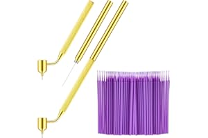 Tondiamo 100 Pack 0.5 mm Touch up Paint Brushes Repair Pen Gold Writer Paint Applicator Pen Detailing Fluid Writer Pen Disposable Micro Applicators for Auto Repair Chip Automotive Scratch