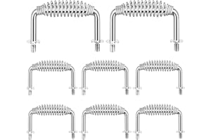 BIBIJIE 8 Pack 5-3/8" Stainless Steel Spring Handle with 1/2" Steel Rod Heavy Duty Handle for BBQ Pits Trailers, Smoker, Wood Stove, Custom Built Grills, Cabinets and More Custom Metal Projects