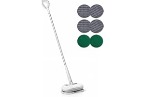 KOJEO Cordless Electric Spin Mop with 220 RPM High Speed Motor for Hardwood Tile Laminate and Vinyl Floors with 4 Grayand 2 S