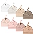Konssy 8 Pack Baby Newborn Hats Set Knot Beanie Hats Soft for Infant Baby Girls Boys Caps 0-6 Months
