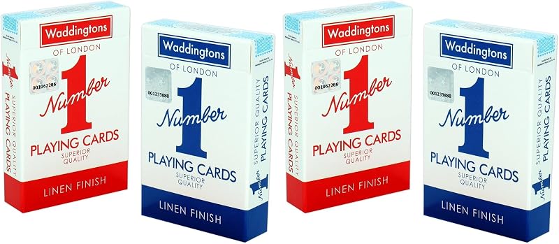 Waddingtons Number 1 Playing Card Game Twin Pack Red Blue Decks