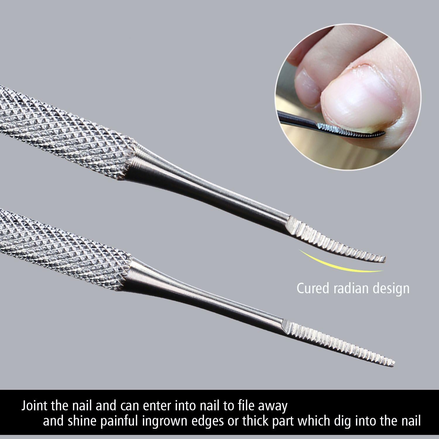 FAMILIFE L07 100% Stainless Steel Ingrown Toenail File and Lifter Double Sided with Storage Case (Ingrown Toenail File): Health & Personal Care