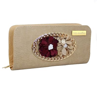 TIED RIBBONS Women and Girls Party Wear Fancy Clutch Purse (Multicolour)