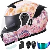 OUMURS Full Face Helmet DOT Certified Modular Motorcycle Helmet for Adults | Dual Visor Flip up Helmet for motorcycle Street Bike Ebike ATV UTV ADV Cruiser Four Wheeler Lightweight for Men Women