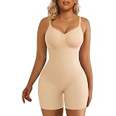 SHAPERX Shapewear for Women Tummy Control Bodysuit Mid Thigh Body Shaper Shorts for a Lifted Look