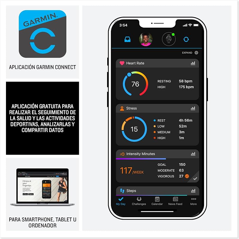 Vívoactive 5, Smartwatch con GPS, Pantalla AMOLED, Funciones esenciales de salud y forma física y hasta 11 días de autonomía, Azul