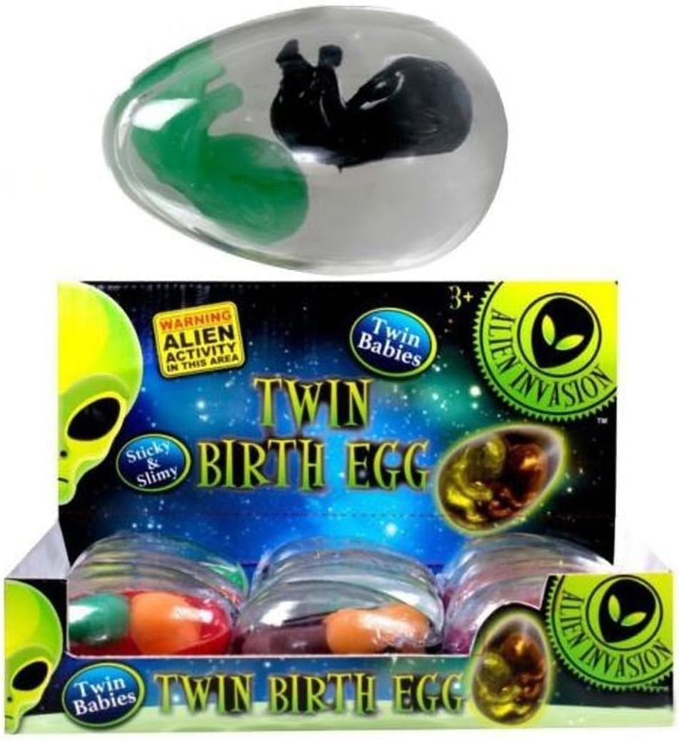 1 x ALIEN TWIN BIRTH EGG Baby Goo Birth pod for Kids Party Bag Filler Favour Toys Fun