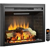 LegendFlame Carl 28" W Electric Fireplace Insert (EF262), Fireplace Heater 750/1500W, Fire Crackling Sound, Remote Control