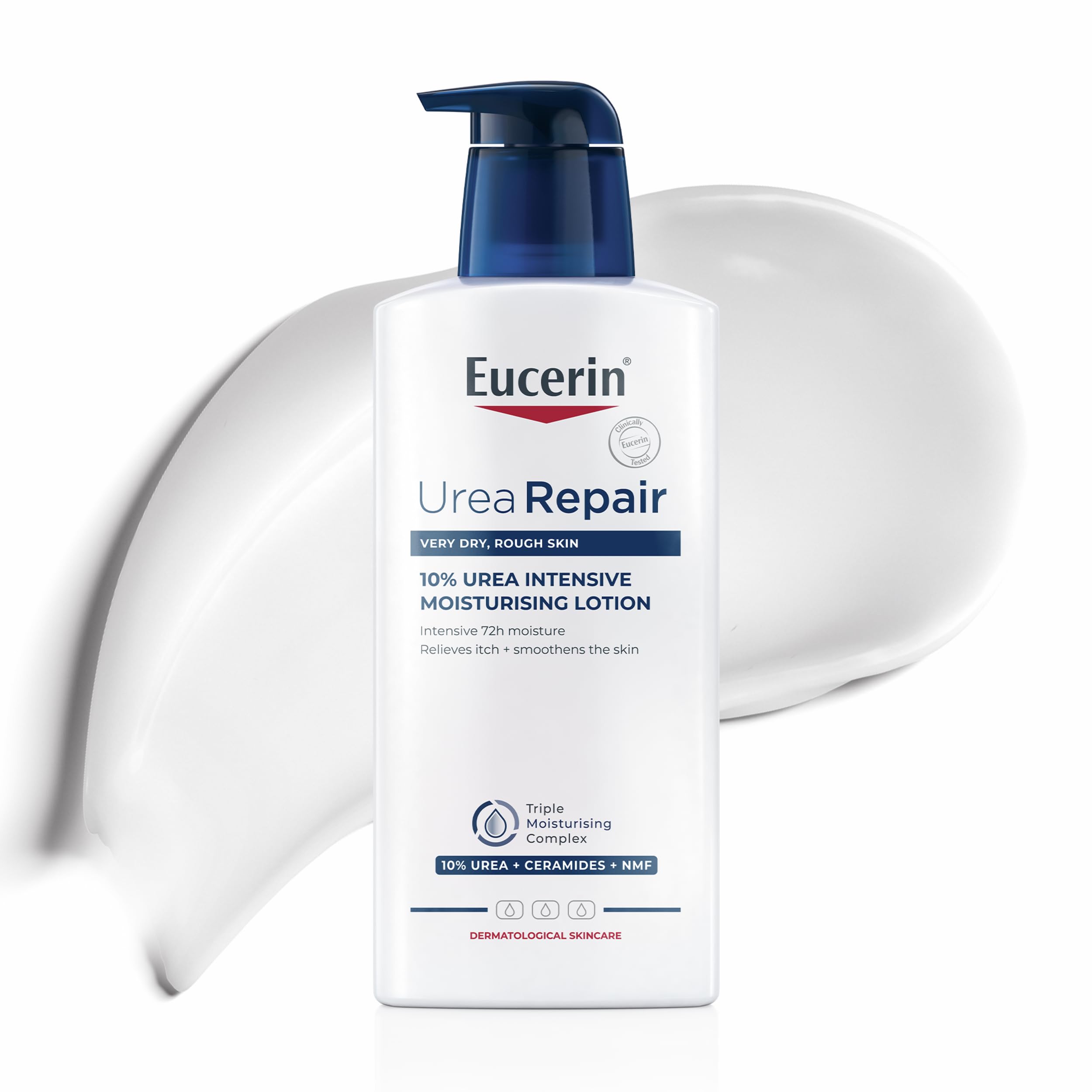Eucerin UreaRepair Plus Body Lotion 10% Urea 400ml, Intensive 48H Dry Skin Relief Body Cream for Dry and Rough Skin, Moisturising Skincare with Urea and Ceramides, Medical Skincare