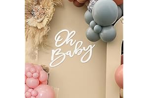 MASTRON Oh Baby Sign for Baby Shower Backdrop - Felt Oh Baby Sign Party Banner Boy Girl Baby Shower Decorations Gender Reveal 1st Birthday Party Photography Background - White