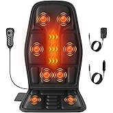 SLOTHMORE Vibration Back Massager for Chair with Heat, Chair Massager Pad with 8 Vibration, Seat Cushion for Seniors, Office Workers & Family, Fatigue & Pain Relief in Office, Home & Travel
