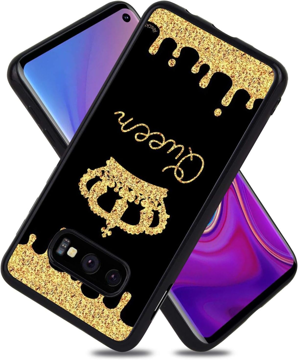 Samsung Galaxy S10e Case Queen Golden Crown Pattern Soft TPU Protective Shockproof Cover
