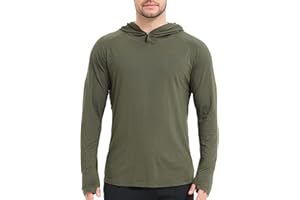 netdraw Men's Ultra-Soft Bamboo Viscose Hoodie Shirt UPF 50+ Sun Protection Long Sleeve Lightweight UV Shirt