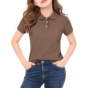 ZVYTBKI Girls Boys Polo Uniform Shirt Slim Fit Short Sleeve Girls Golf Shirt with Collared Summer Casual Kids Outdoor Wear