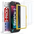 JSAUX [3-Pack] Screen Protector for Nintendo Switch 2 (2025), Ultra HD Glass Protector 9H Hardness Easy to Install with Guidi