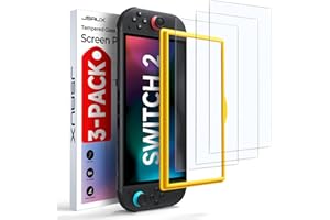 JSAUX [3-Pack] Screen Protector for Nintendo Switch 2 (2025), Ultra HD Glass Protector 9H Hardness Easy to Install with Guidi