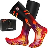 QILOVE Heated Socks for Teenagers,4000mAh Rechargeable Electric Socks Up to 10H, Washable Cold Weather Warm Socks for Cycling,Hunting,Fishing,Skiing