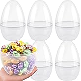 5 Pack 10 Inch Giant Clear Easter Eggs Jumbo Plastic Easter Eggs Large Fillable Transparent Easter Eggs Empty for Egg Hunt Supplies Easter Basket Goodies