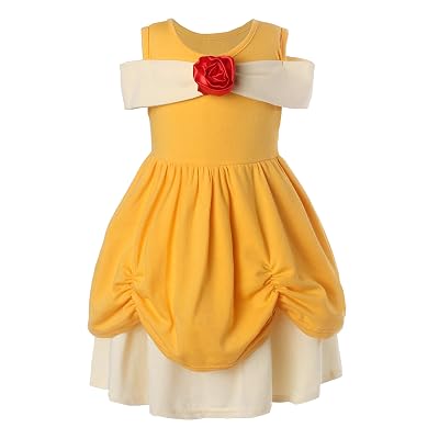 JerrisApparel Baby Girls Princess Costume Belle Snow White Mermaid Cotton Dress up