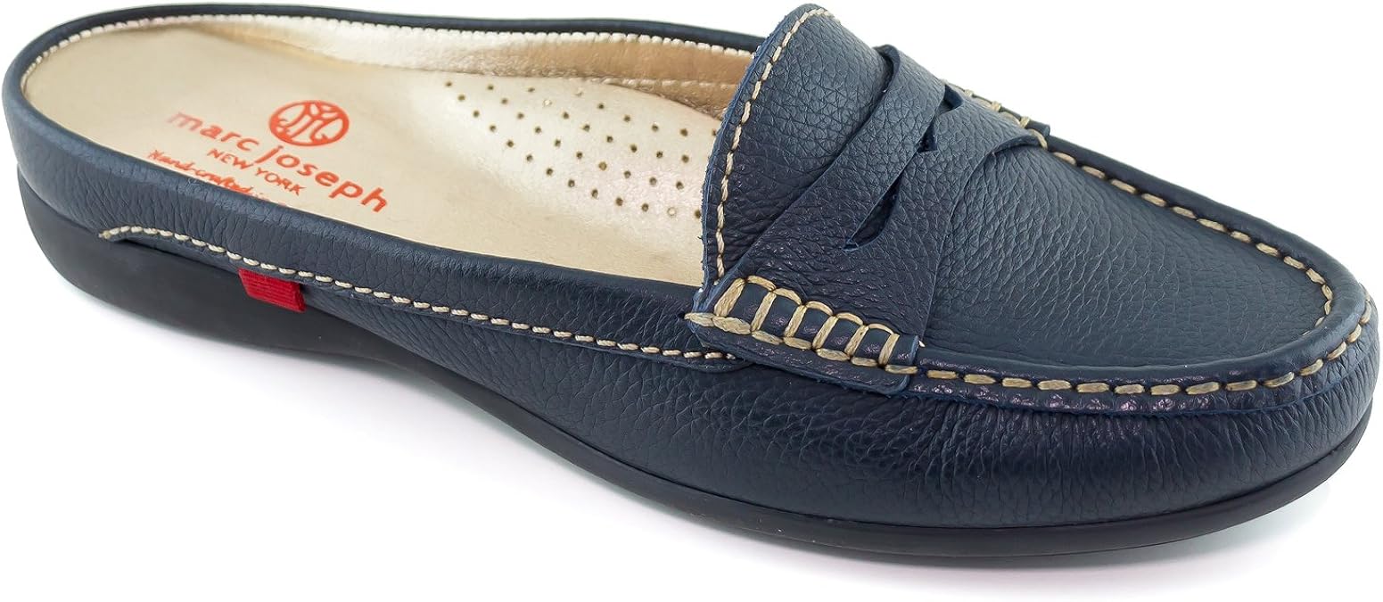 MARC JOSEPH NEW YORK Women�s Union Mule Navy Grainy Slip