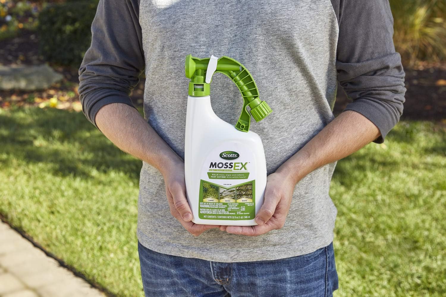 Scotts MossEx - Kills Moss but Not Lawns, Contains Nutrients to Green The Lawn, Moss Control for Lawns, Helps Develop Thick Grass, Treats up to 5, 000 sq. ft, 18.37 lbs. : Garden & Outdoor