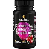 Natural Pick D-Mannose - Cranberry & Grapefruit – Cranberry Pills, UTI Treatment and Fast Relief for Women | Urinary Tract & Bladder Support. 90 Vegan Capsules, D mannose Supplements for Women