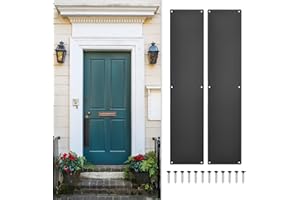 uxcell 2pcs Door Push Plate, 4 x 16 Inches Aluminum Push Door Plate Door Kick Plate, 1.5mm (1/16 Inch) Thickness, for Exterio